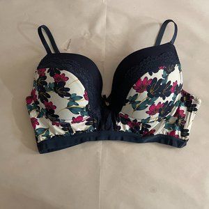Navy and pink floral bra - 38C